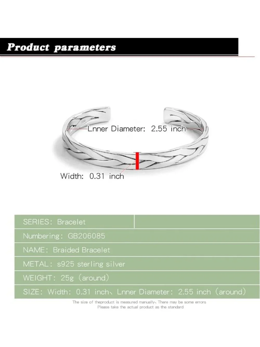 Stylish Adjustable 925 Sterling Silver Cuff Bracelet for Couples - Gift-Ready